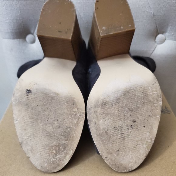 Inidgo Rd. Gray fabric open-toe heeled booties - Picture 5 of 6